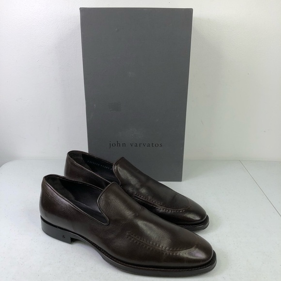 John Varvatos Madison Apron Chocolate Loafer Shoes - Picture 1 of 13